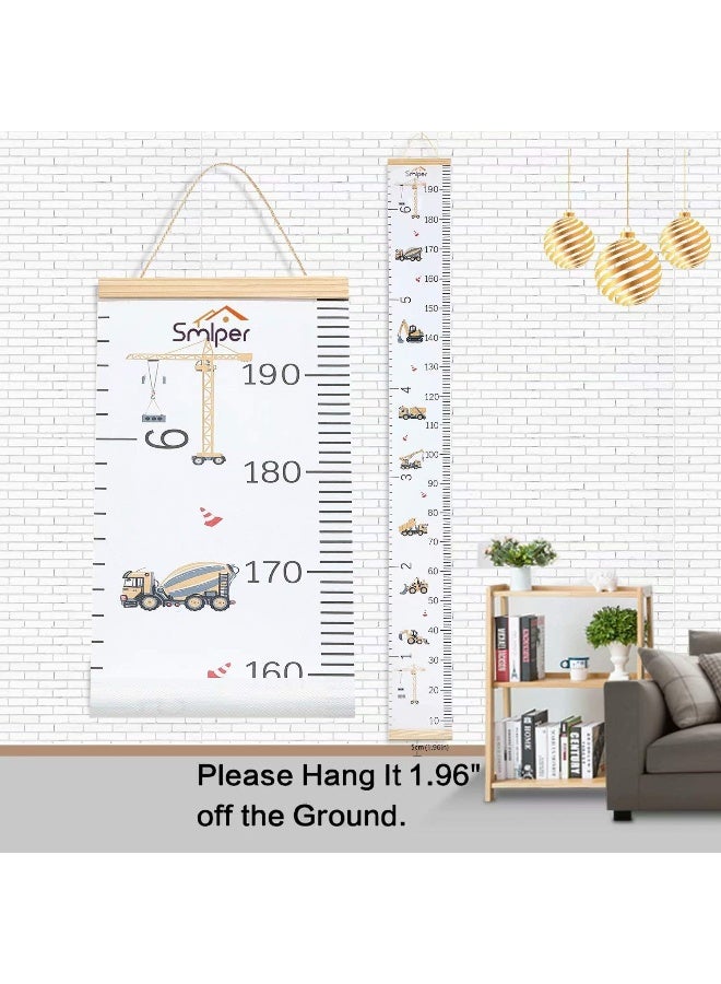 Smlper Growth Chart for Kids Hanging Ruler, Canvas Height Chart for Baby Wood Frame Height Measuring Chart for Nursery Wall Décor 79"x7.9" - Image 5